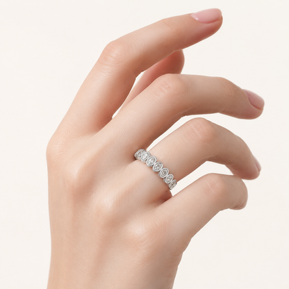 2CT Oval Cut Lab Grown Diamond Eternity Band Ring