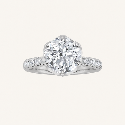 2CT Round Cut Lab Grown Diamond Solitaire Engagement Ring