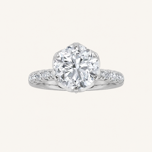2CT Round Cut Lab Grown Diamond Solitaire Engagement Ring