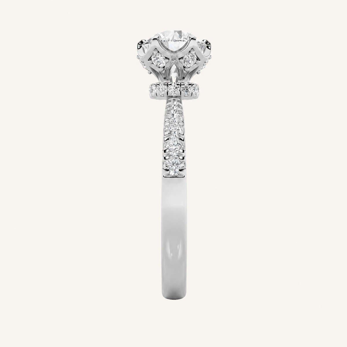 2CT Round Cut Lab Grown Diamond Solitaire Engagement Ring