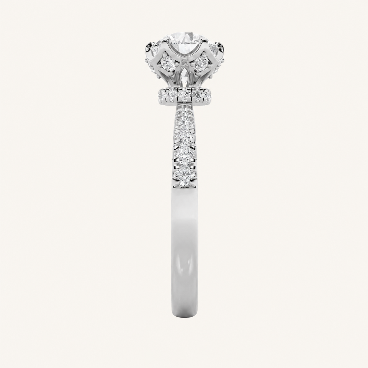 2CT Round Cut Lab Grown Diamond Solitaire Engagement Ring