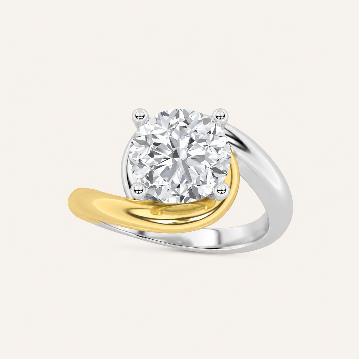 2CT Round Cut Lab Grown Diamond Solitaire Engagement Ring