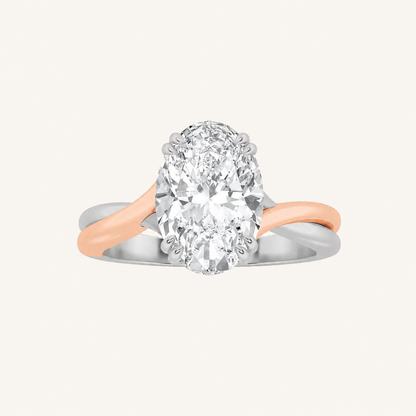 2CT Oval Cut Lab Grown Diamond Solitaire Engagement Ring
