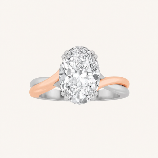 2CT Oval Cut Lab Grown Diamond Solitaire Engagement Ring