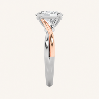 2CT Oval Cut Lab Grown Diamond Solitaire Engagement Ring