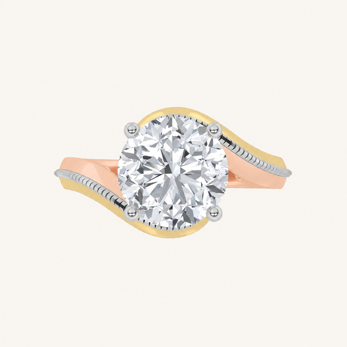 2CT Round Cut Lab Grown Diamond Solitaire Engagement Ring