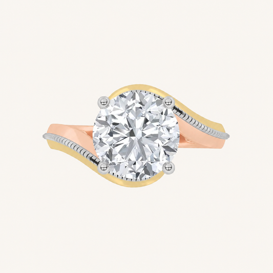 2CT Round Cut Lab Grown Diamond Solitaire Engagement Ring