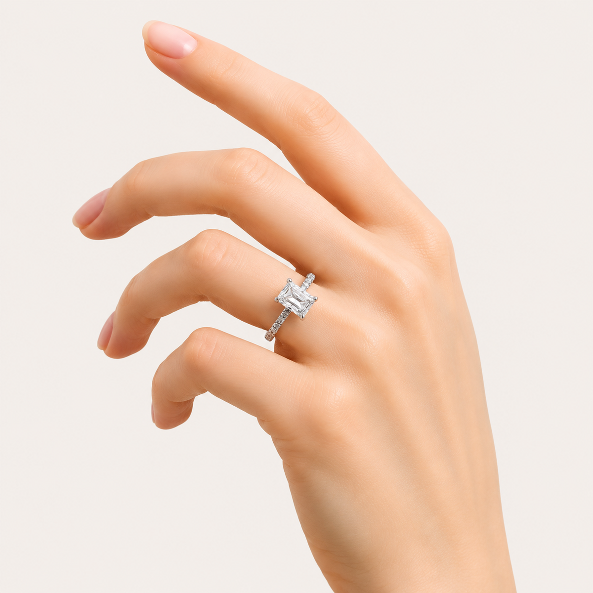 2.00 Ct Radiant Cut Lab Grown Diamond Accented Ring