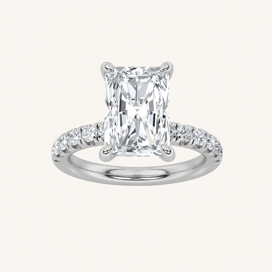 2.00 Ct Radiant Cut Lab Grown Diamond Accented Ring