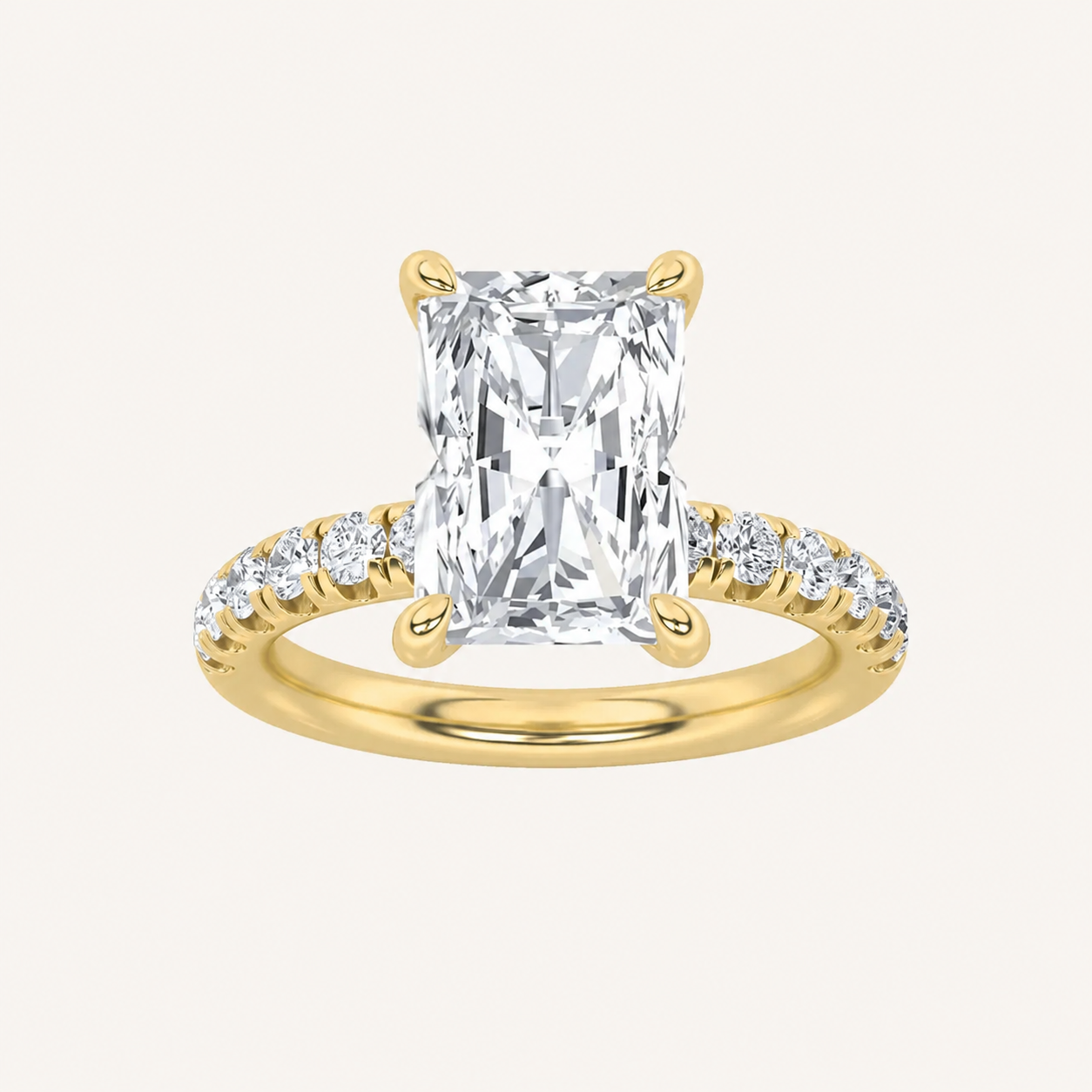 2.00 Ct Radiant Cut Lab Grown Diamond Accented Ring