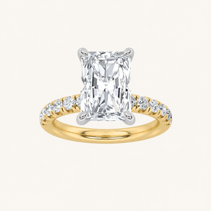 2.00 Ct Radiant Cut Lab Grown Diamond Accented Ring