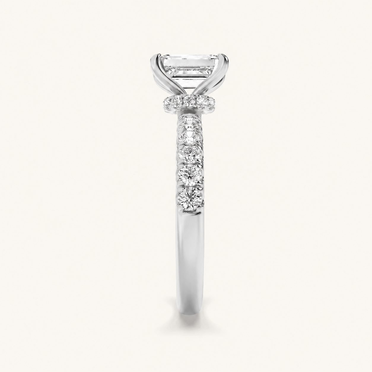 2.00 Ct Radiant Cut Lab Grown Diamond Accented Ring