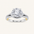 2CT Round Cut Lab Grown Diamond Halo Ring