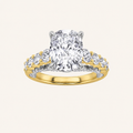 4CT Elongated Cushion Cut Lab Grown Diamond Side Stone Ring