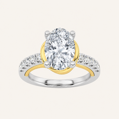 2CT Oval Cut Lab Grown Diamond Solitaire Engagement Ring