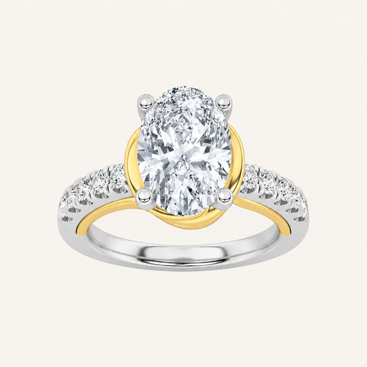2CT Oval Cut Lab Grown Diamond Solitaire Engagement Ring