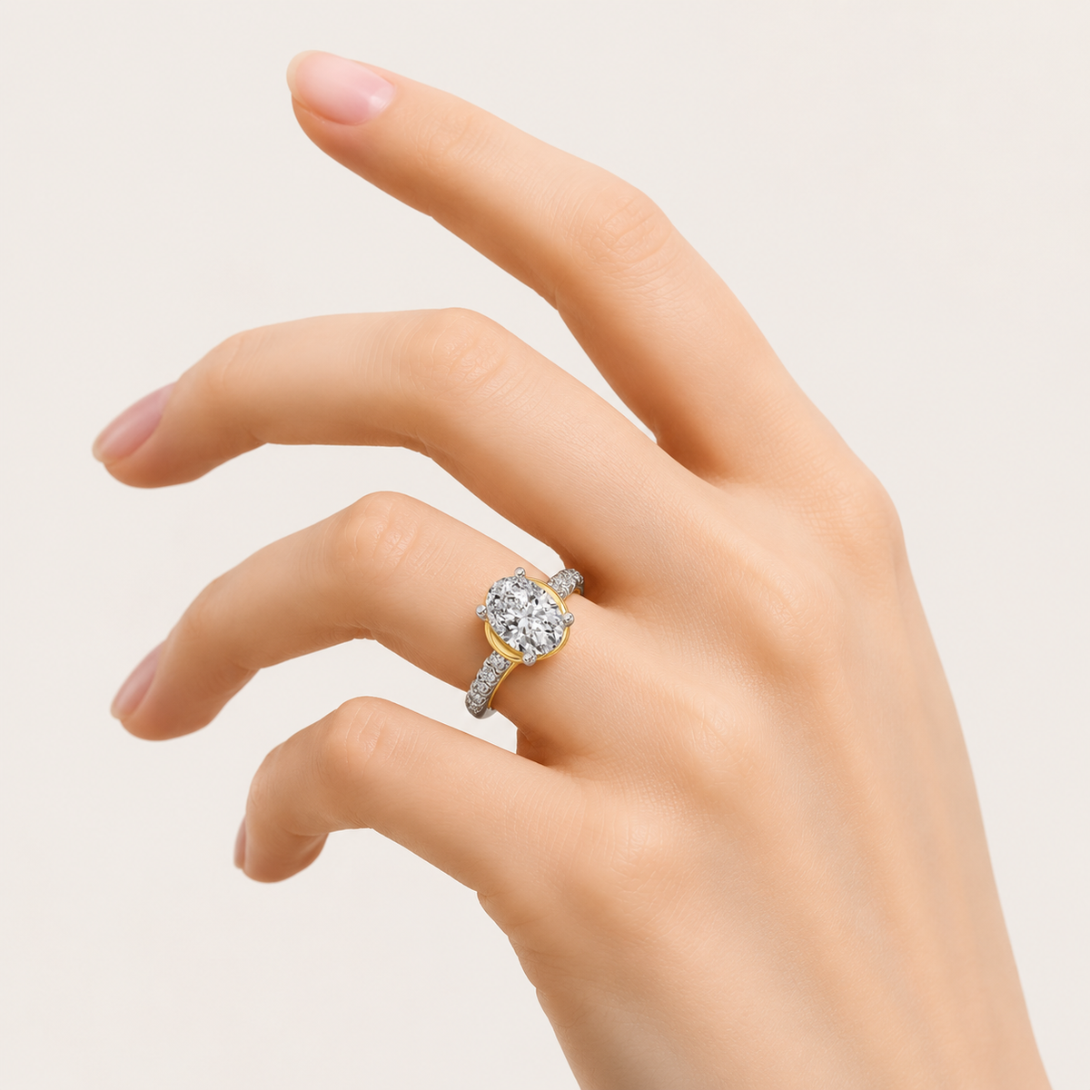 2CT Oval Cut Lab Grown Diamond Solitaire Engagement Ring