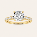 1.5CT Round Cut Lab Grown Diamond Accented Two Tone Engagement Ring