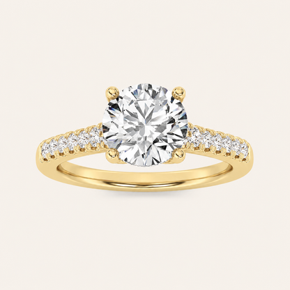 1.5CT Round Cut Lab Grown Diamond Accented Two Tone Engagement Ring