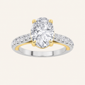 2CT Oval Cut Lab Grown Diamond Solitaire Engagement Ring
