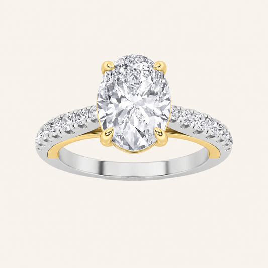 2CT Oval Cut Lab Grown Diamond Solitaire Engagement Ring
