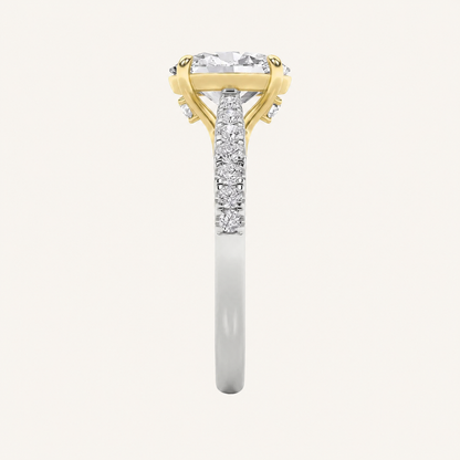 2CT Oval Cut Lab Grown Diamond Solitaire Engagement Ring