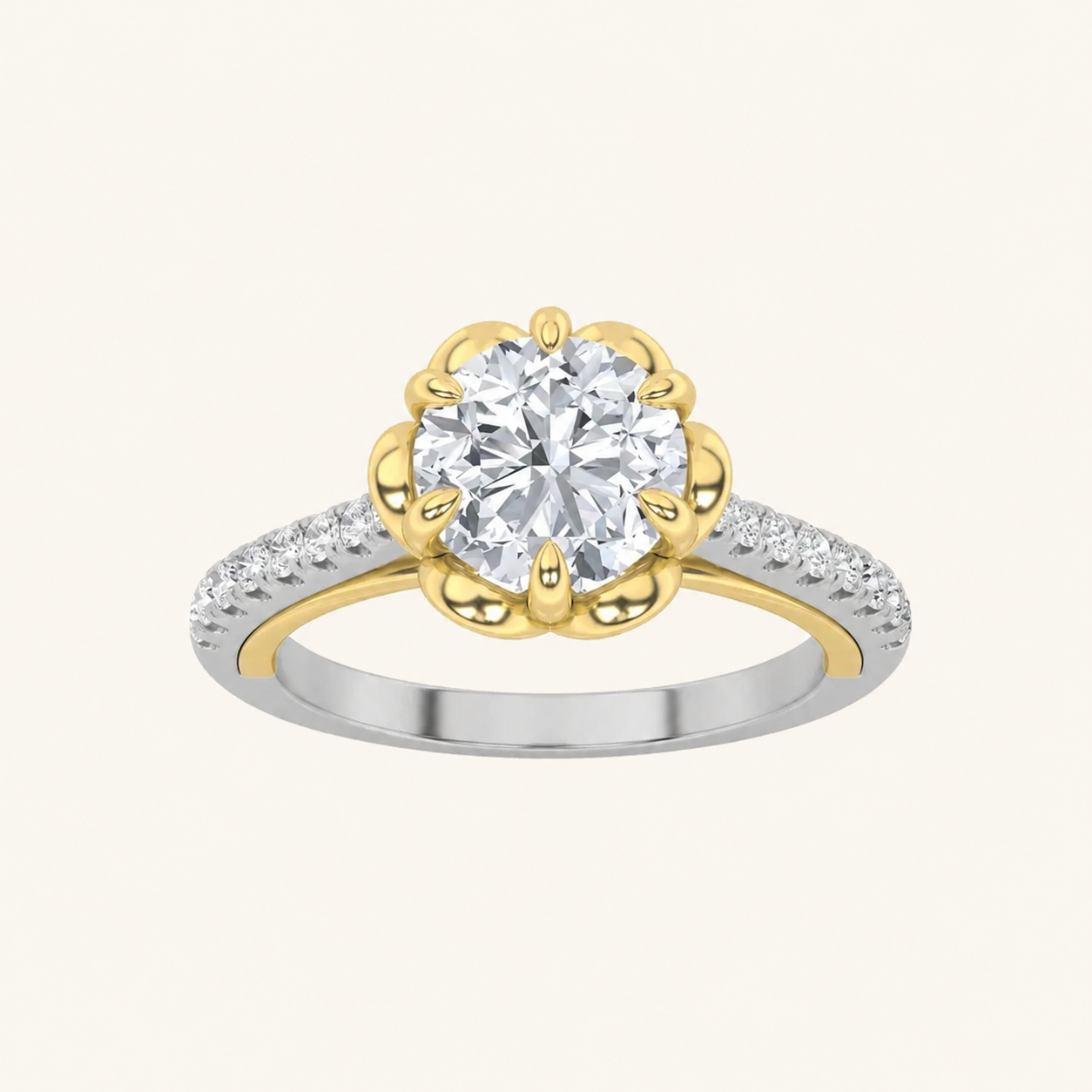 1.5CT Round Cut Lab Grown Diamond Solitaire Engagement Ring