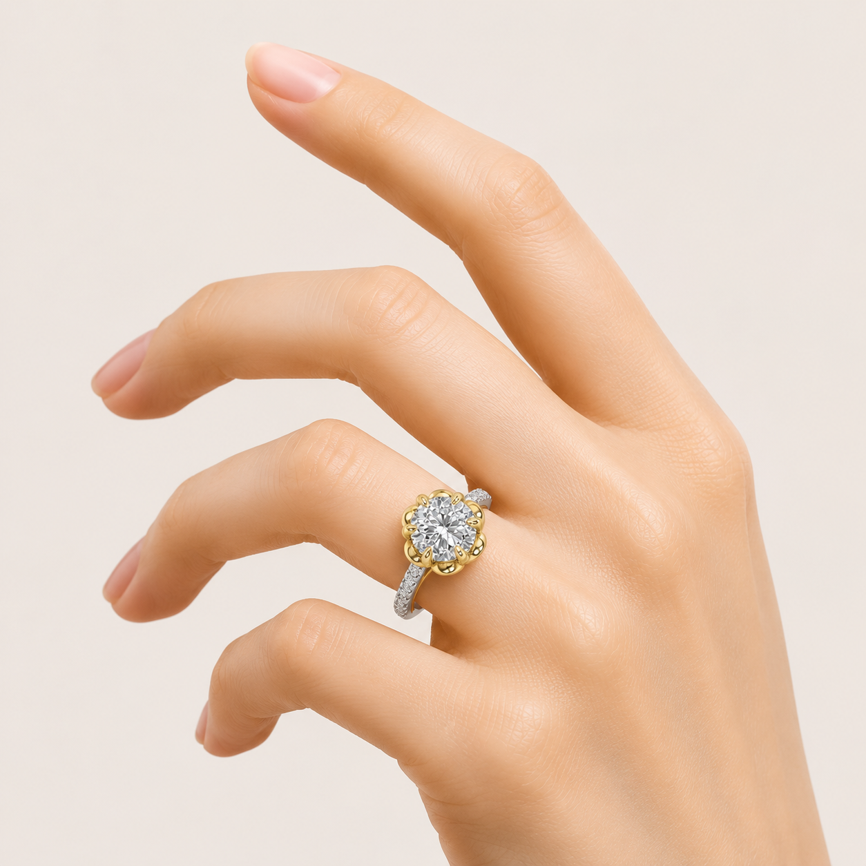 1.5CT Round Cut Lab Grown Diamond Solitaire Engagement Ring