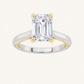 2CT Emerald Cut Lab Grown Diamond Solitaire Engagement Ring