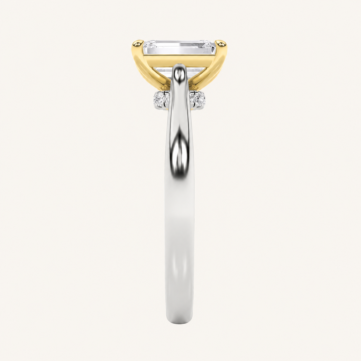 2CT Emerald Cut Lab Grown Diamond Solitaire Engagement Ring