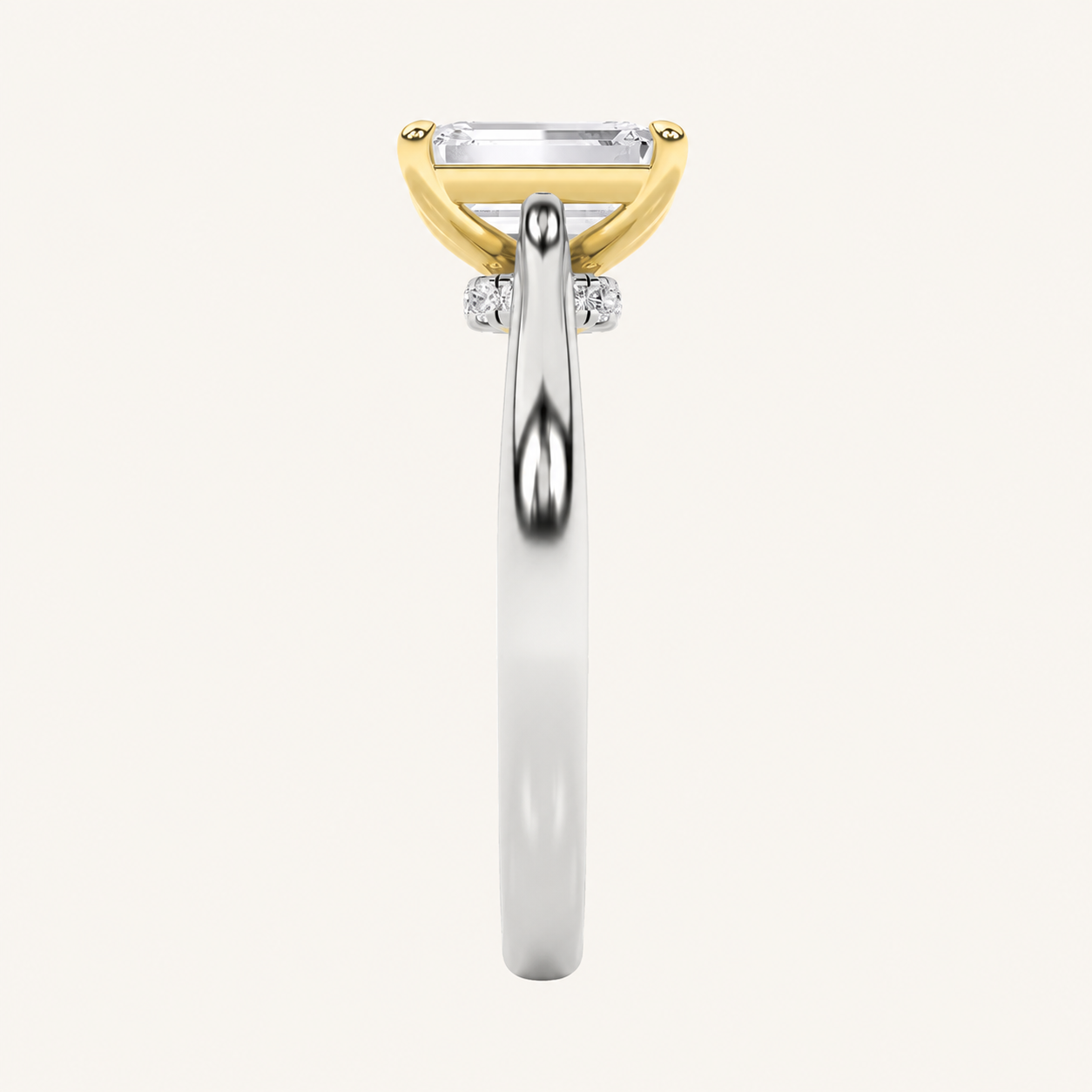 2CT Emerald Cut Lab Grown Diamond Solitaire Engagement Ring