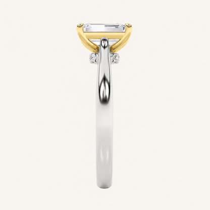 2CT Emerald Cut Lab Grown Diamond Solitaire Engagement Ring