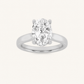 2.00CT Oval Cut Lab Grown Diamond Cathedral Shank Solitaire Ring