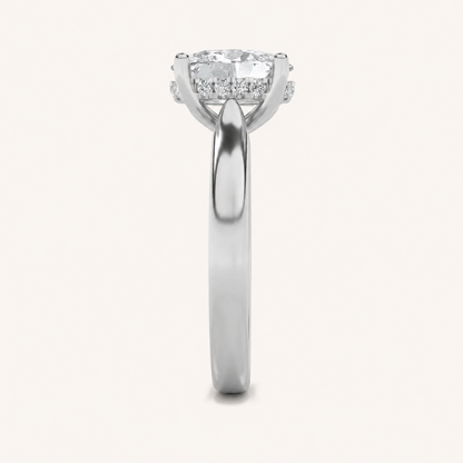 2.00CT Oval Cut Lab Grown Diamond Cathedral Shank Solitaire Ring