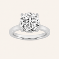 3.00 CT Round Cut Lab Grown Diamond Cathedral Shank Solitaire Ring