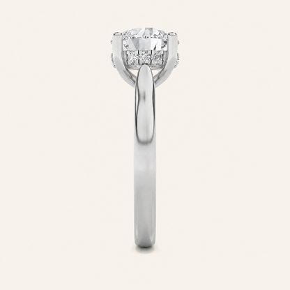 3.00 CT Round Cut Lab Grown Diamond Cathedral Shank Solitaire Ring