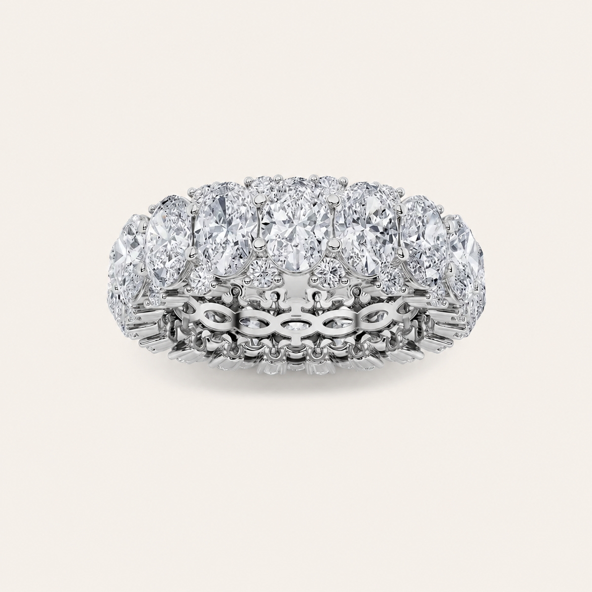 6CT Oval Cut Lab Grown Diamond Eternity Ring
