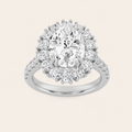 4CT Oval Cut Lab Grown Diamond Bold Classic Engagement Ring