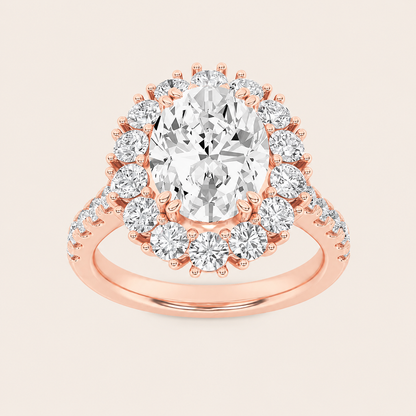 4CT Oval Cut Lab Grown Diamond Bold Classic Engagement Ring