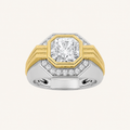 3CT Asscher Cut Lab Grown Diamond Mens Ring