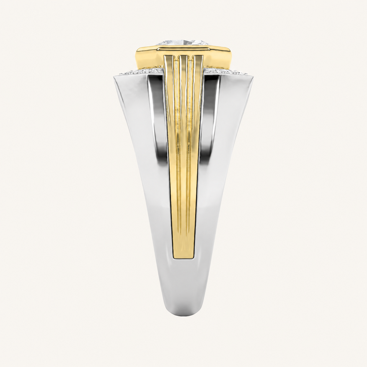 3CT Asscher Cut Lab Grown Diamond Mens Ring
