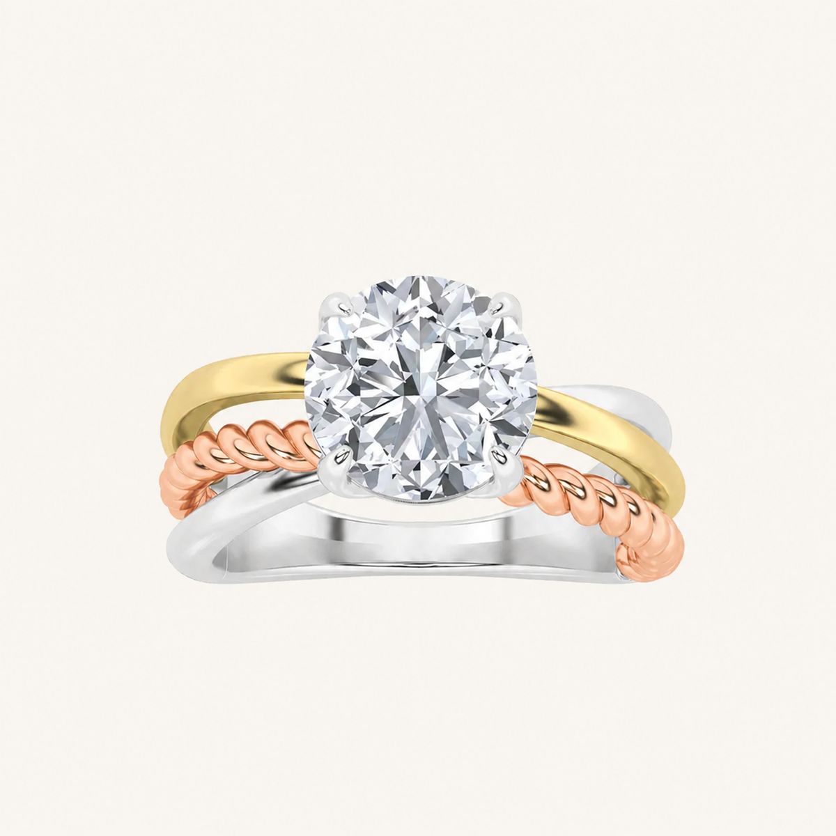 2CT Round Cut Lab Grown Diamond Solitaire Engagement Ring