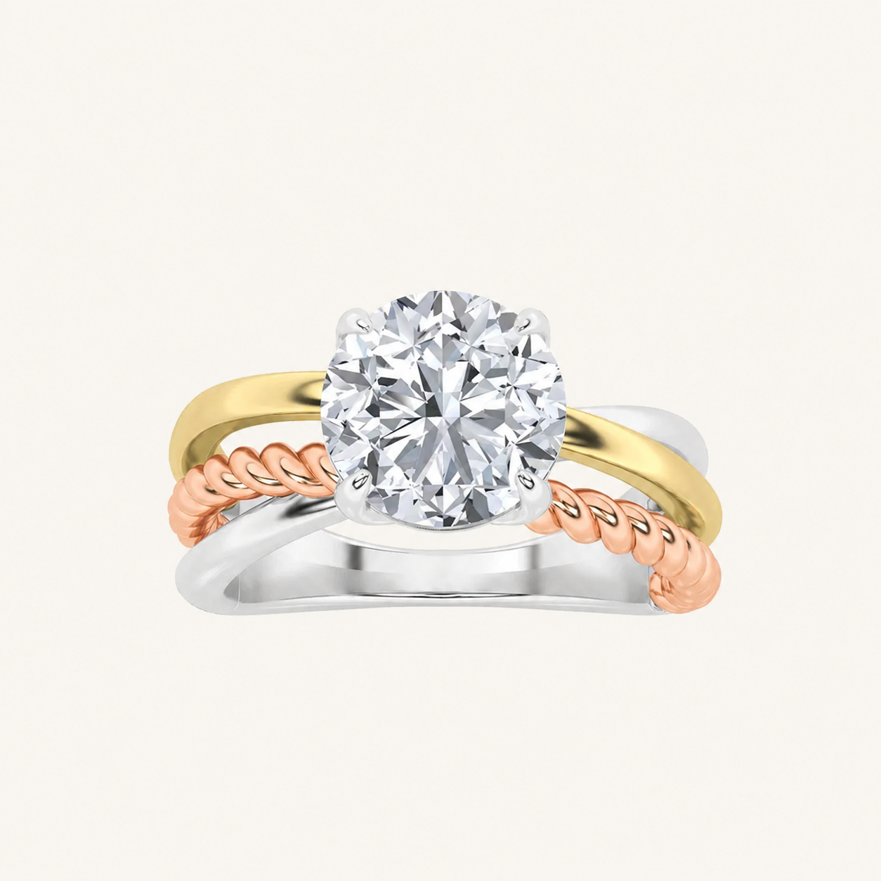2CT Round Cut Lab Grown Diamond Solitaire Engagement Ring