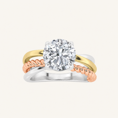 2CT Round Cut Lab Grown Diamond Solitaire Engagement Ring