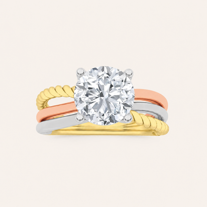 2CT Round Cut Lab Grown Diamond Solitaire Ring