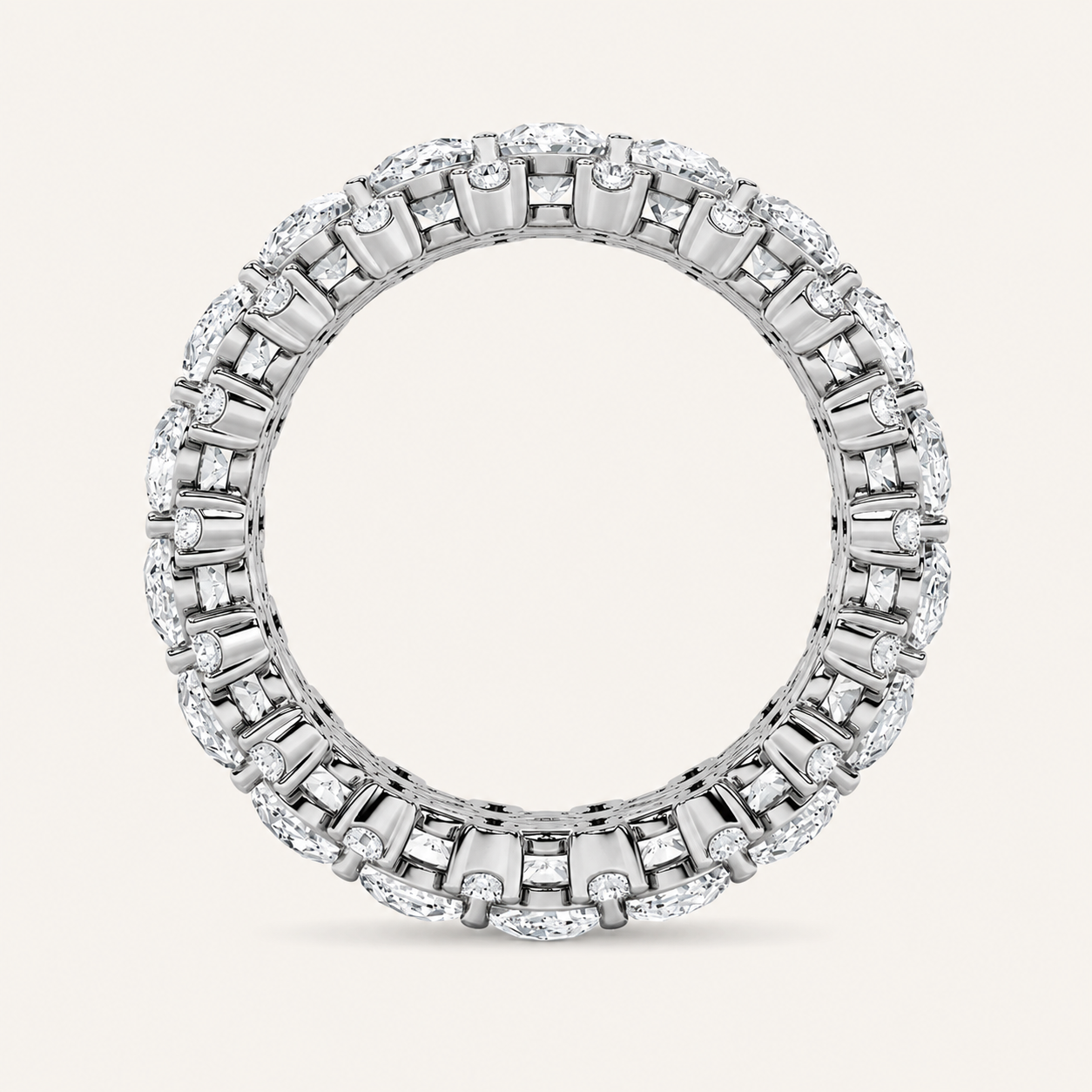 6CT Oval Cut Lab Grown Diamond Eternity Ring