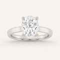 1.5CT Oval Cut Lab Grown Diamond Hidden Halo Solitaire Ring