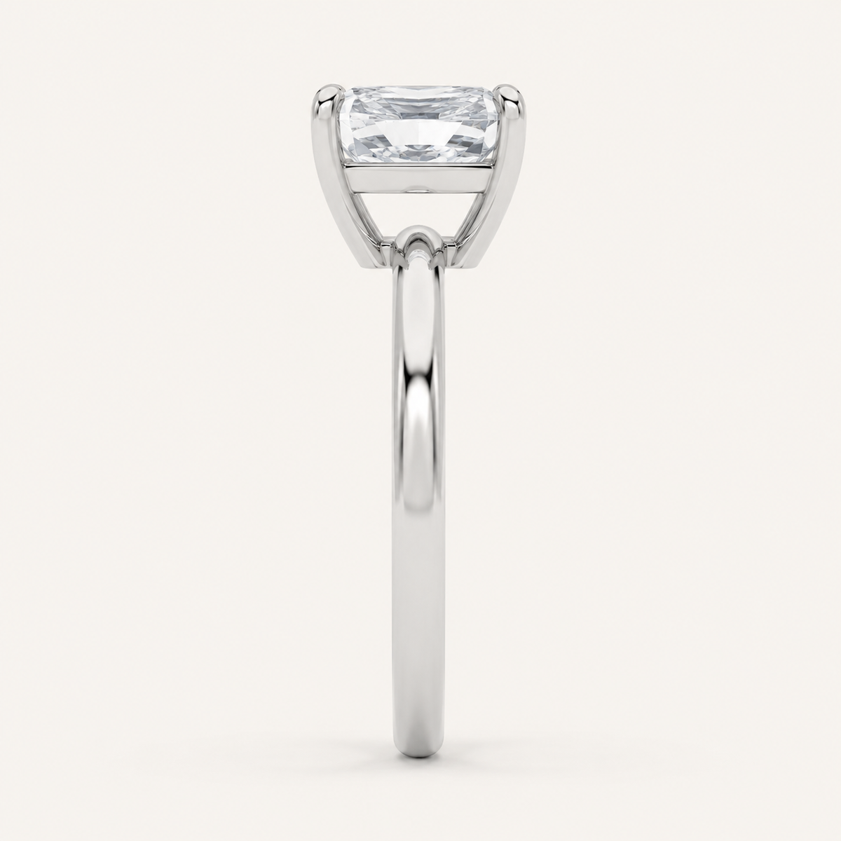 5CT Radiant Cut Lab Grown Diamond Solitaire Engagement Ring