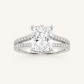 2.25 CT Elongated Cushion Cut Lab Grown Diamond Side Stone Ring