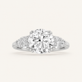 3 CT Round Cut Lab Grown Diamond Three Stone Ring